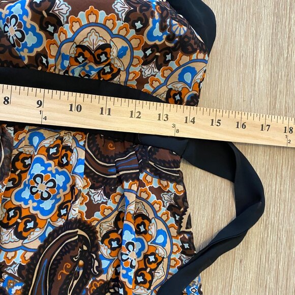 Bisou Bisou Michelle Bohbot Dress Babydoll Halter Maxi Brown Sz 8 Resort Boho - Picture 12 of 13